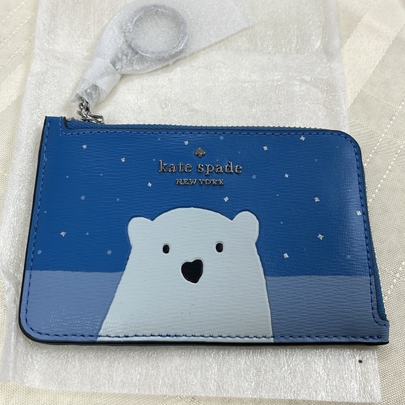 Kate Spade Arctic Friends Medium L-Zip Card Holder - Picture 5 of 7